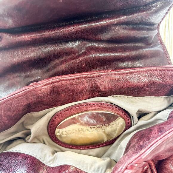 NWOT Cynthia Rowley Burgundy Leather Runway Shoulder Crossbody Bag Tassel Detail - Picture 4 of 7